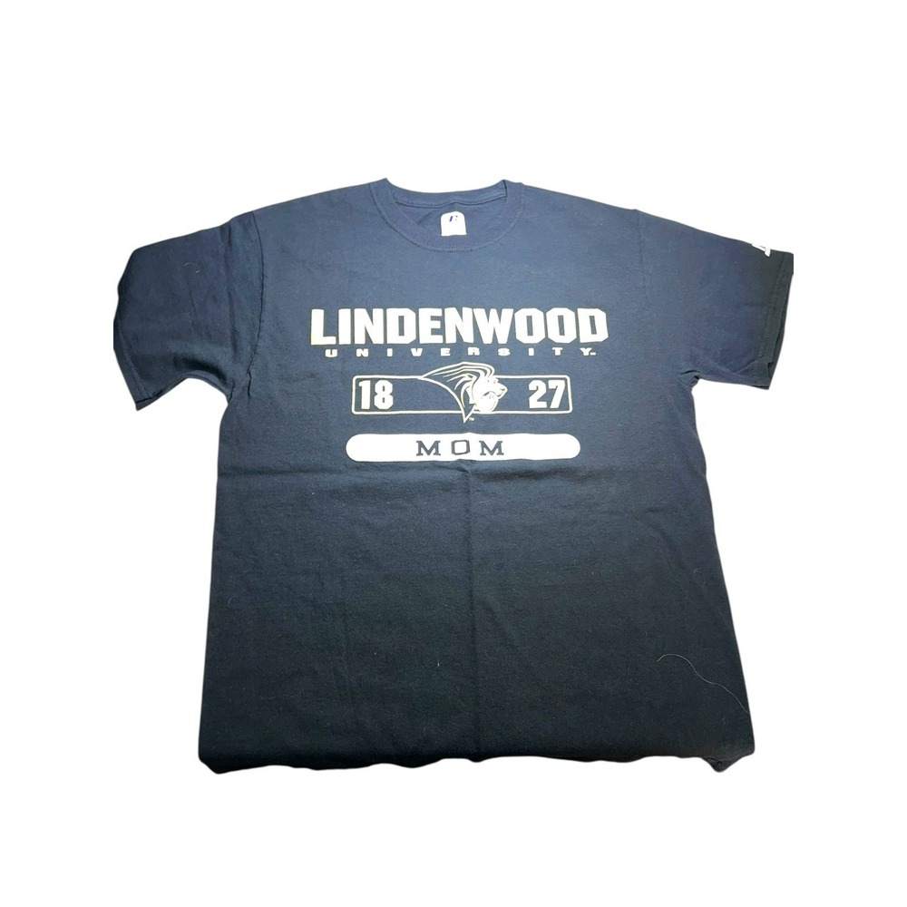 Women's Lindenwood university T-shirt Lindenwood Mom Russell Size Medium‎ Black